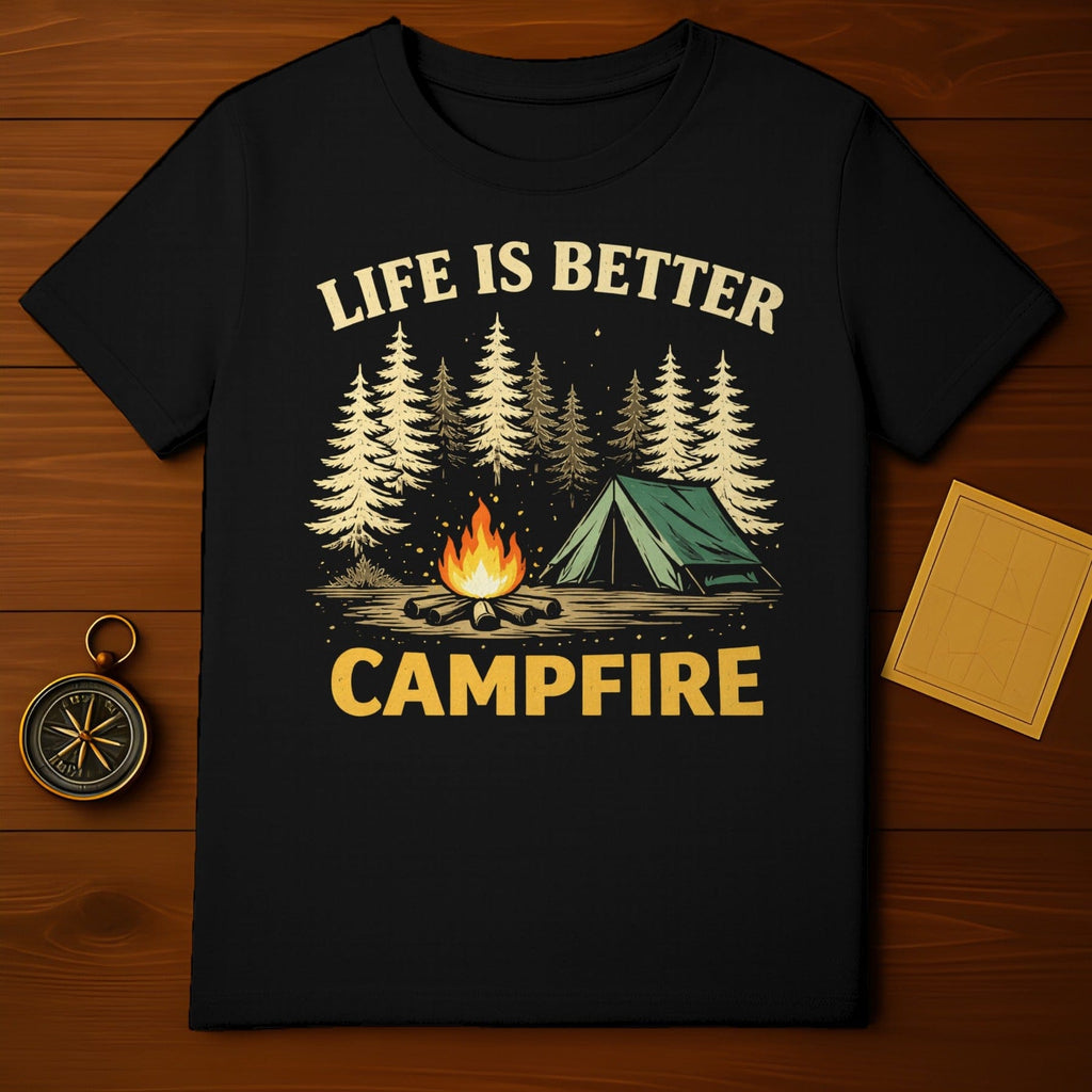 Life Is Better Campfire Camping T-Shirt