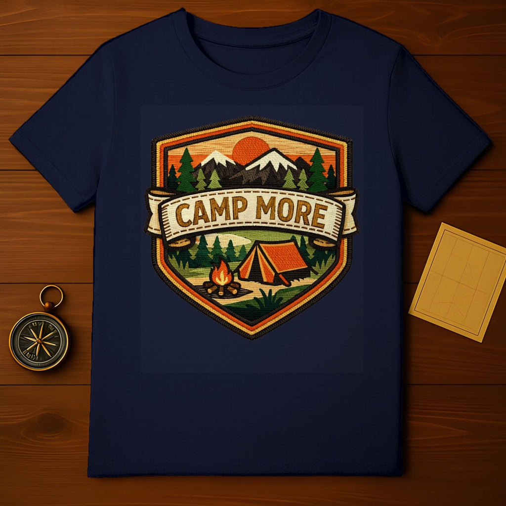 Camp More Mountain Camping Design T-Shirt