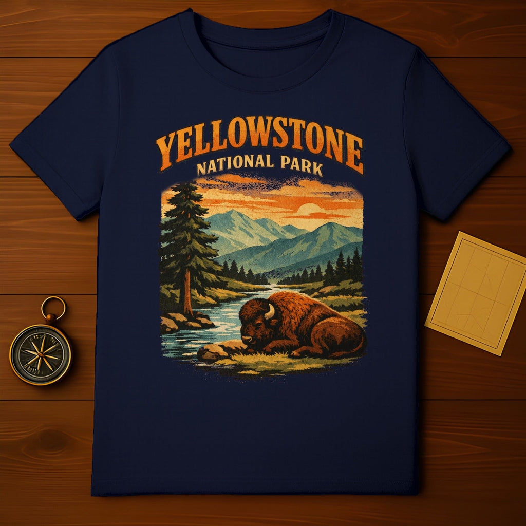 Yellowstone National Park Rustic Buffalo T-Shirt
