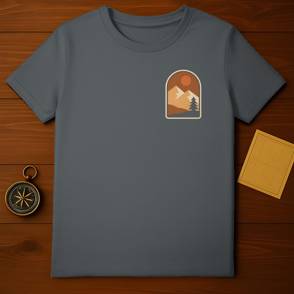 Mountain Forest Sunset Graphic Dark Grey T-Shirt product type