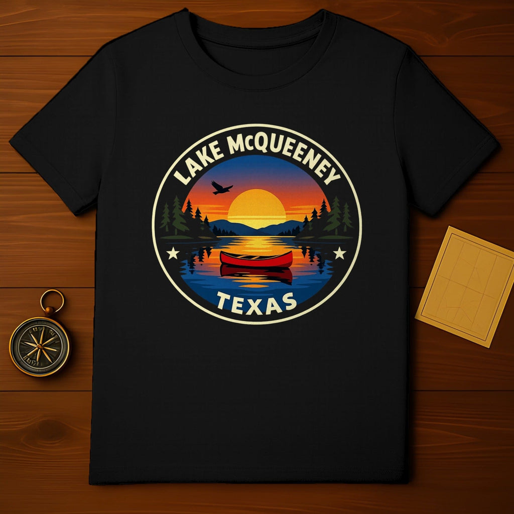Lake McQueeney Texas sunset canoe scenic design product type