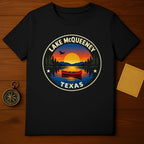 Lake McQueeney Texas sunset canoe scenic design product type