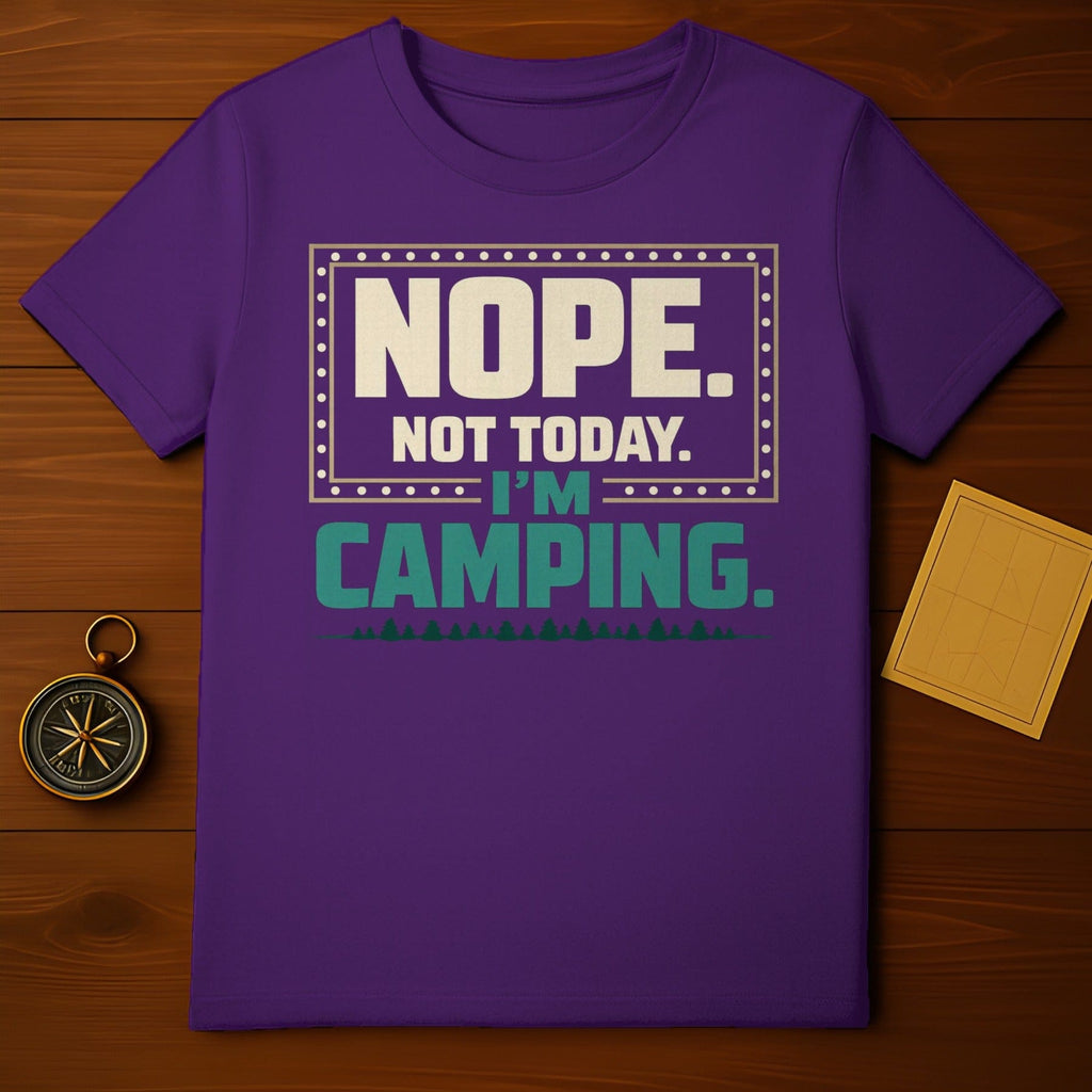 Nope Not Today I'm Camping Outdoor Adventure T-Shirt product type
Nope Not Today,Im Camping,Camping Shirt,Outdoor Life,Adventure Tee,Nature Lover,Forest Design,Tree Graphic,Purple Shirt,Camp Vibes,Travel Gear,Hiking Apparel,Wilderness Top,Unique TShirt,Funny Camping,Escape Reality,Getaway Clothing,Mountains Calling,Outdoorsy Style,Campfire Ready