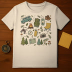 Retro Camper Van Campfire Wilderness Exploration product type