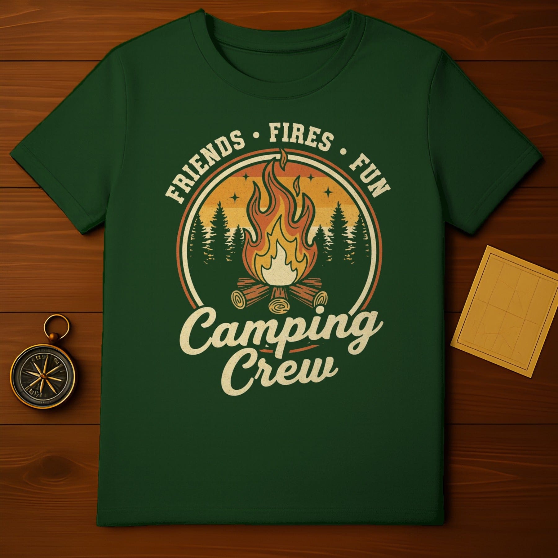 Friends Fires Fun Camping Crew Shirt for Outdoor Adventures