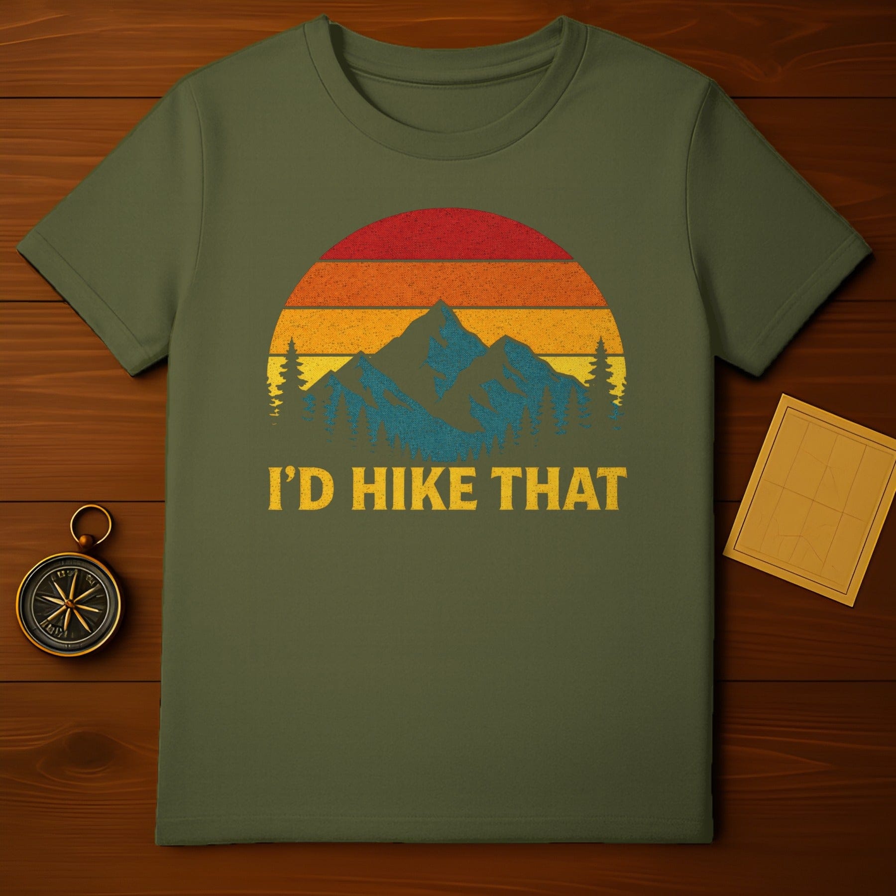 I'd Hike That Vintage Sunset Mountain T-Shirt