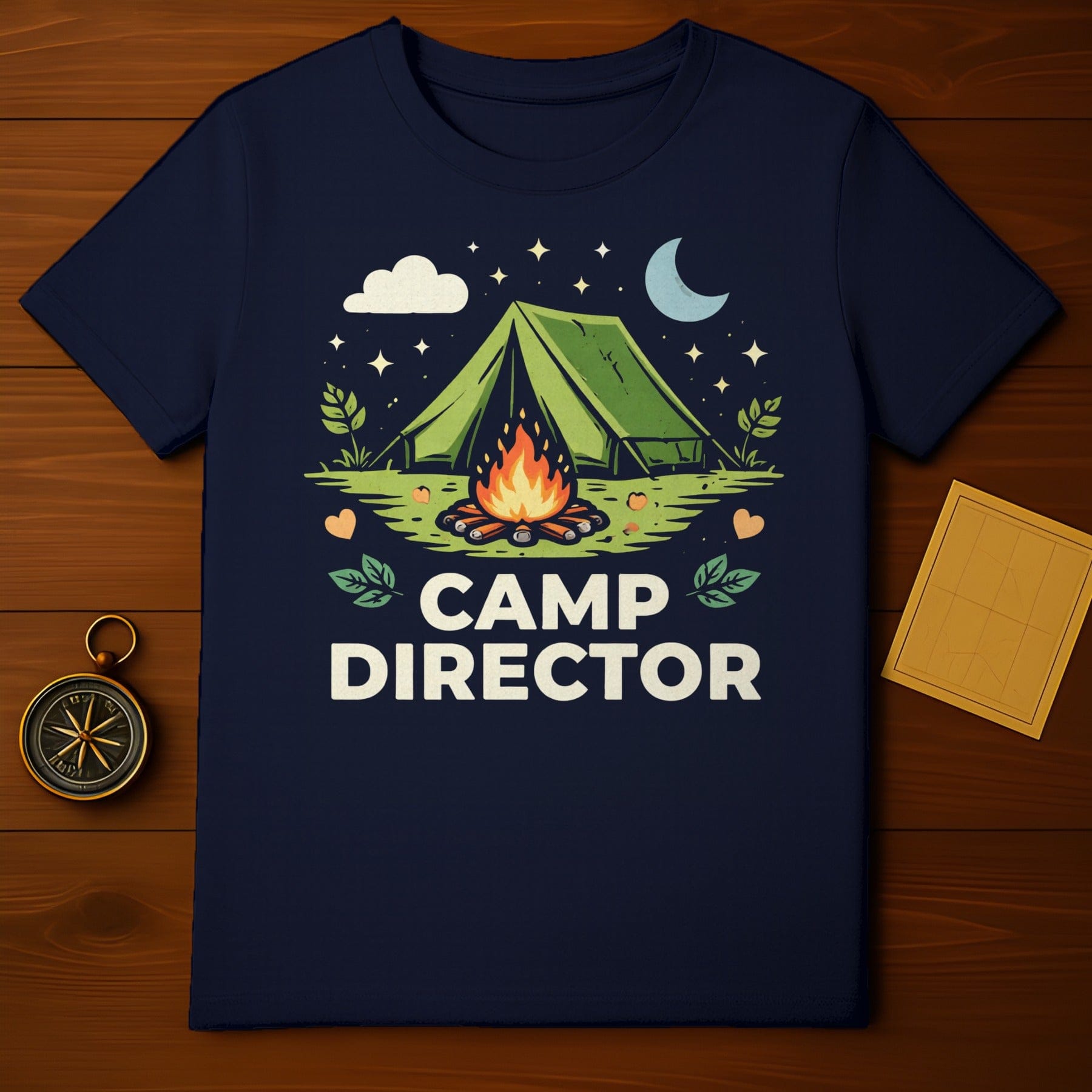 Camp Director Tent Fire Under Moon and Stars Shirt