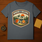 Vintage Camping Design Where I Belong T-shirt