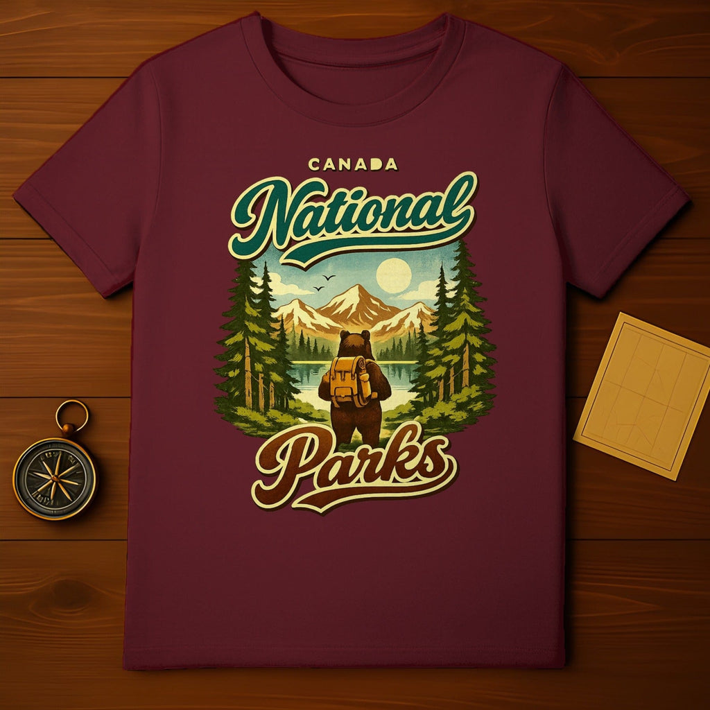 CANADA National Parks Bear Backpack Lake Mountains Trees Scene product type