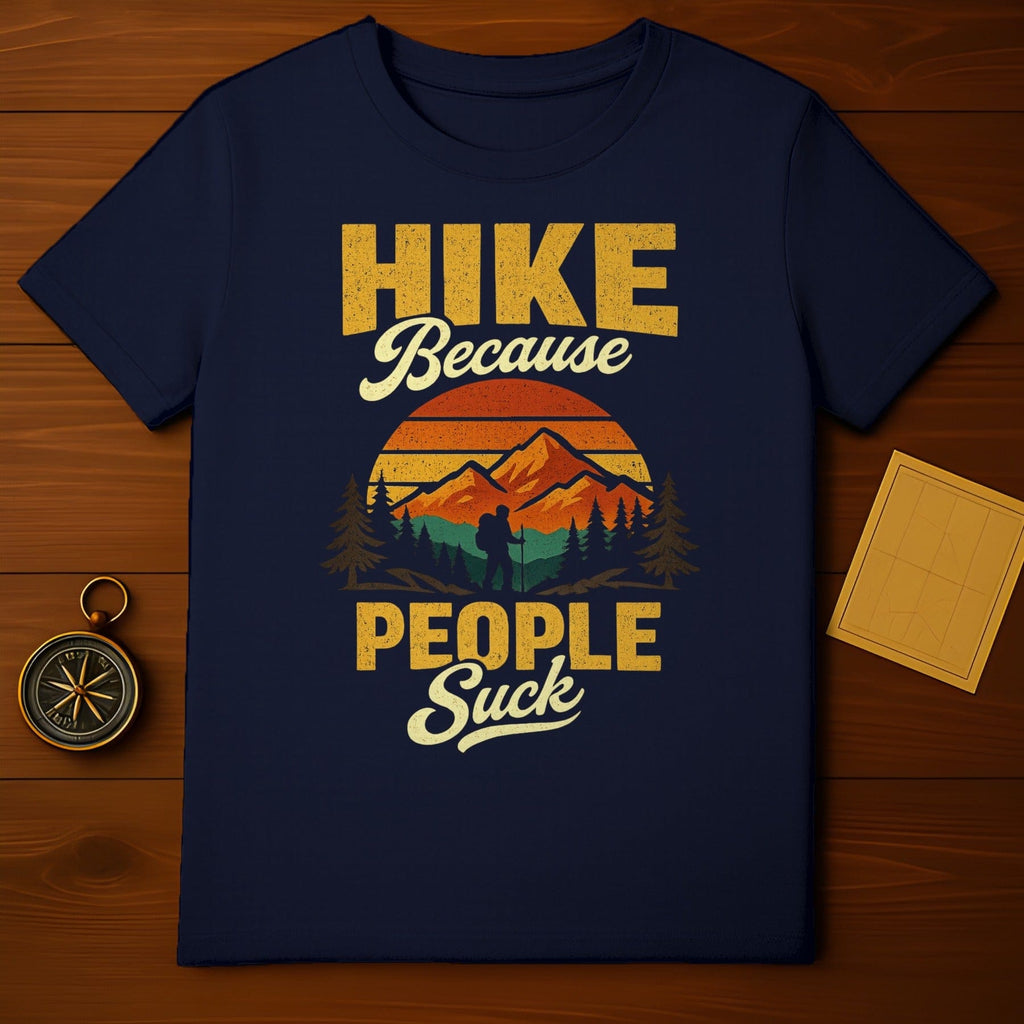 HIKE Because PEOPLE Suck Retro Mountain Sunset product type