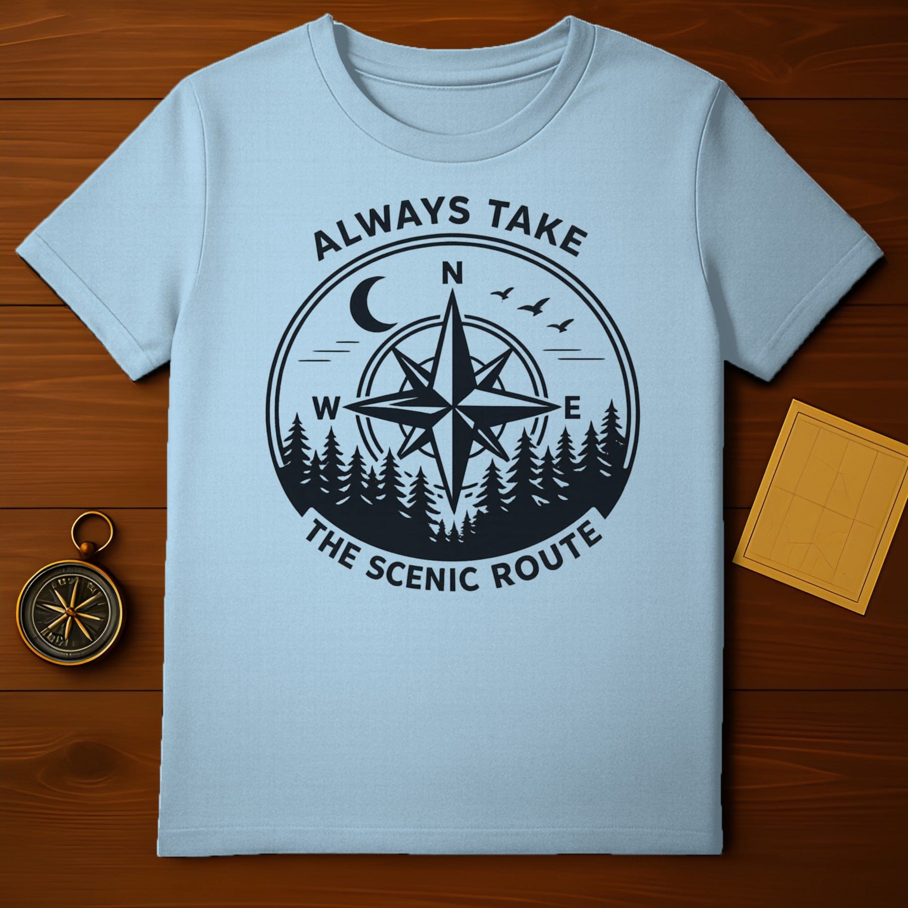 Always Take The Scenic Route Compass T-Shirt