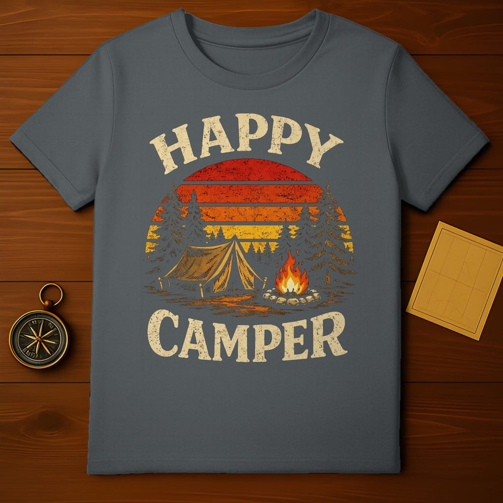 Vintage Inspired Happy Camper Graphic Shirt