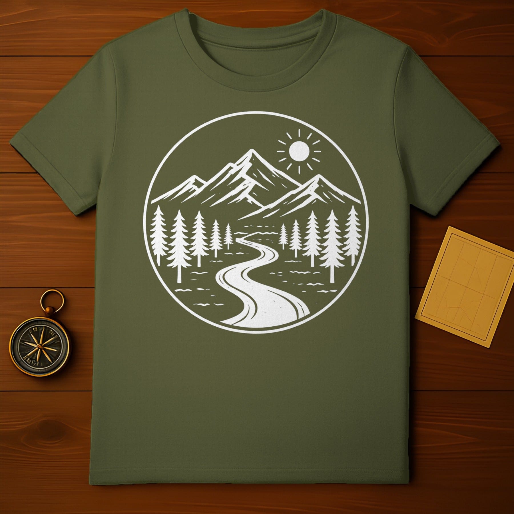 Scenic Mountain and Forest Graphic T-Shirt