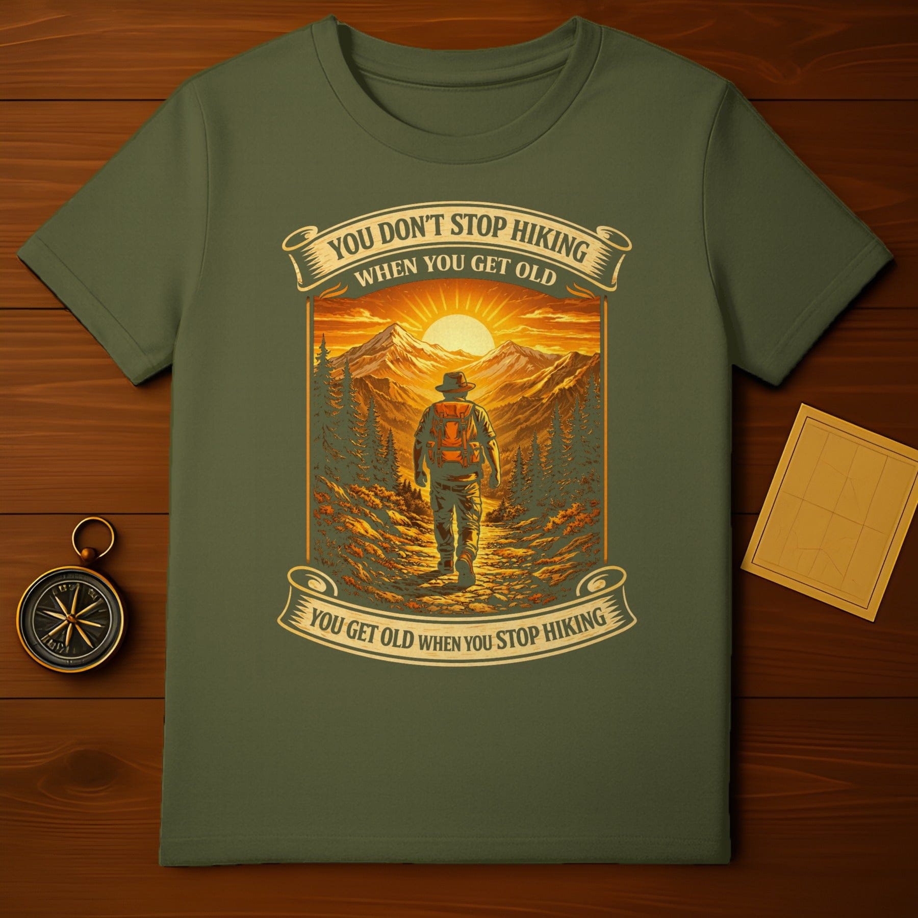 You Don't Stop Hiking When You Get Old product

Hiking Outdoors Nature Mountains Sunset Adventure Hiker Quote Inspirational Trail Forest Camping Wilderness Graphic Landscape Retro Vintage OutdoorLover OldHiker GetOldHiking