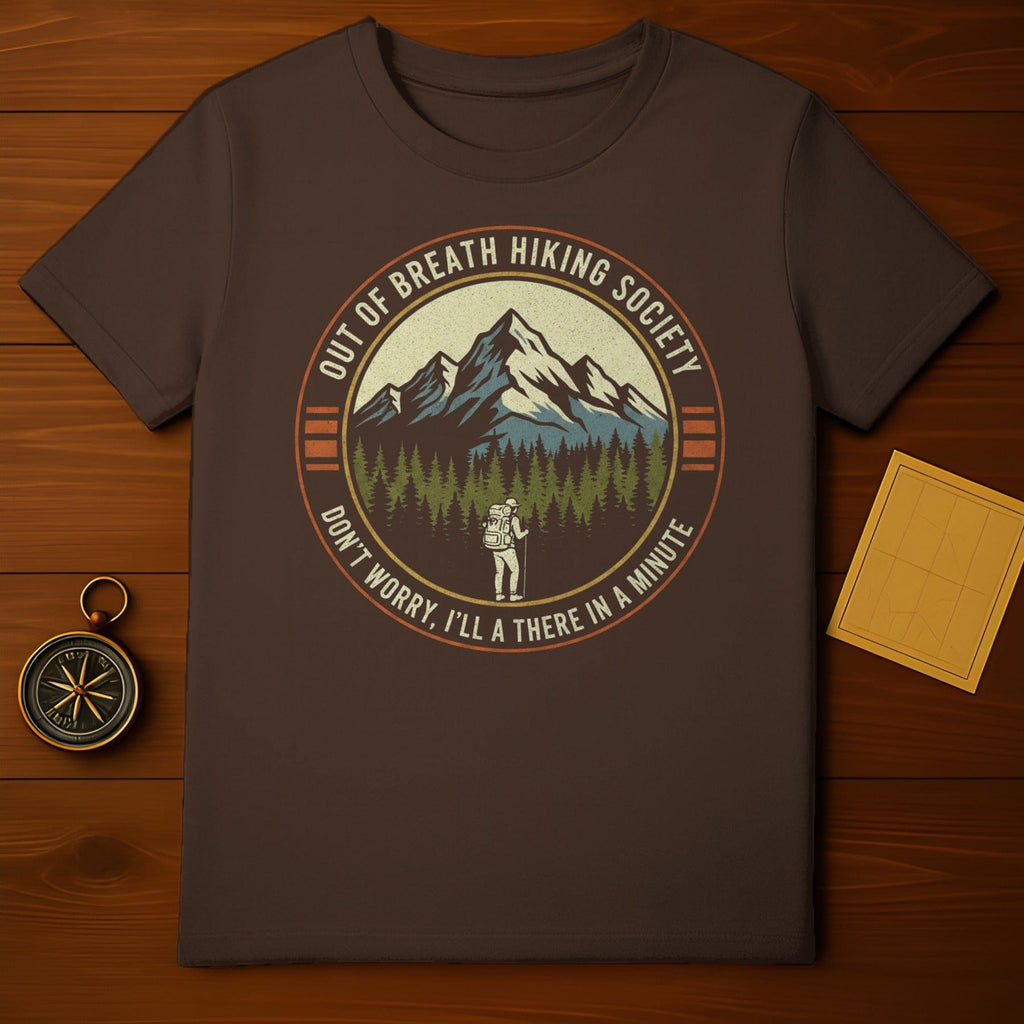 Out of Breath Hiking Society Funny Hiking Shirt
