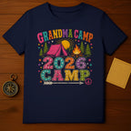 Grandma Camp 2026 graphic with tent, campfire, and trees.
