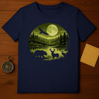 Moonlit Forest Wildlife Scene T-Shirt Product