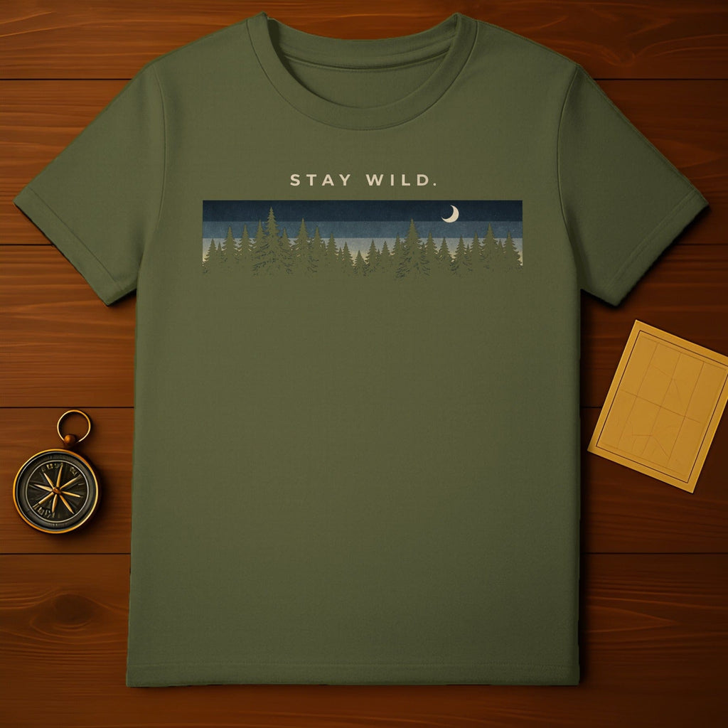 Stay Wild Moon and Forest Graphic T-Shirt product