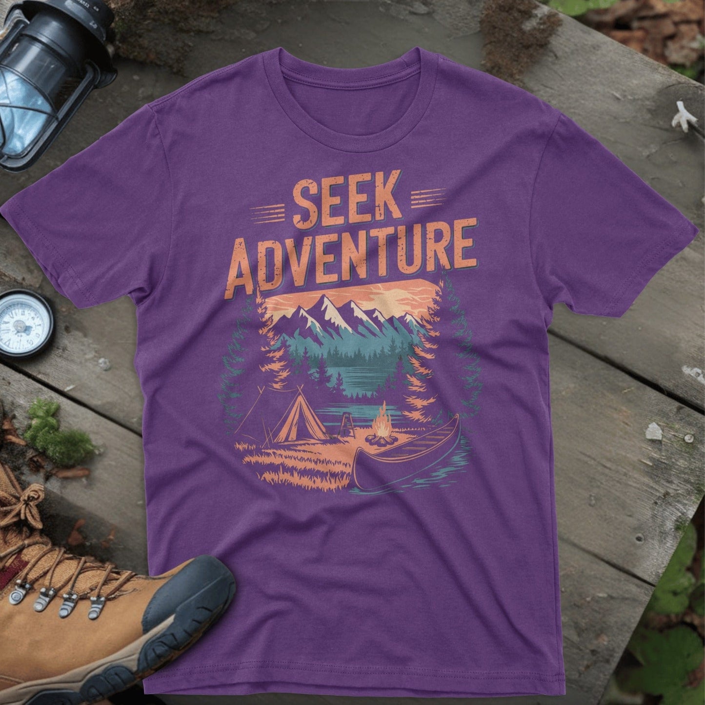 Seek Adventure Graphic Camping Scene Shirt product