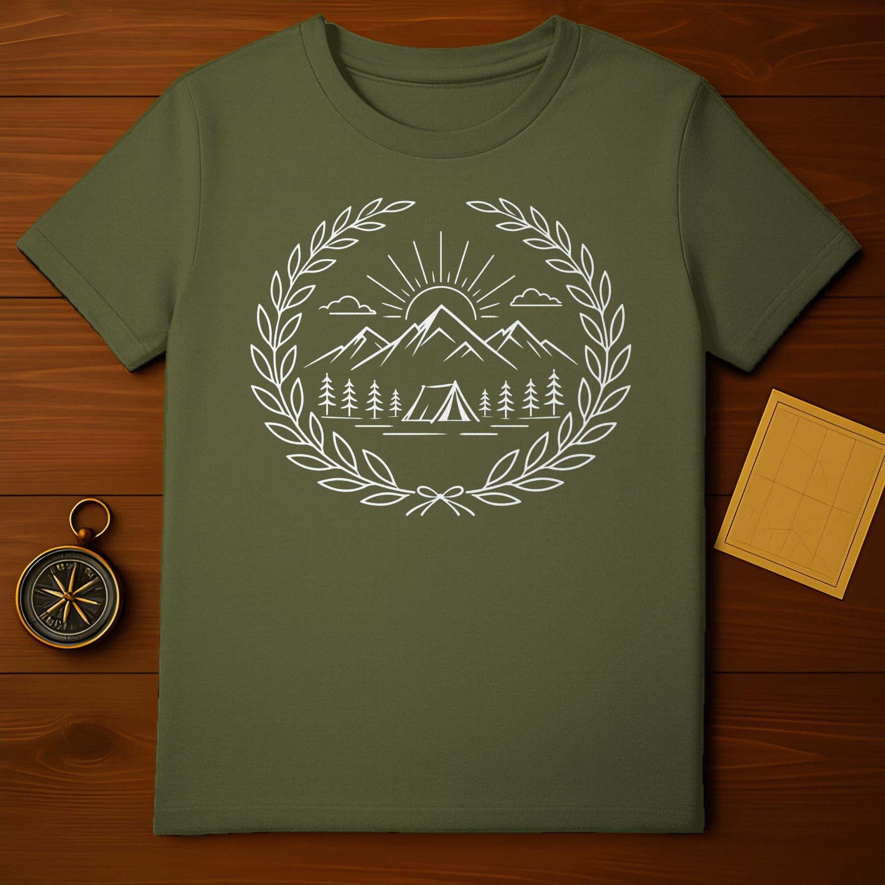 Scenic Mountains and Camping Graphic T-Shirt