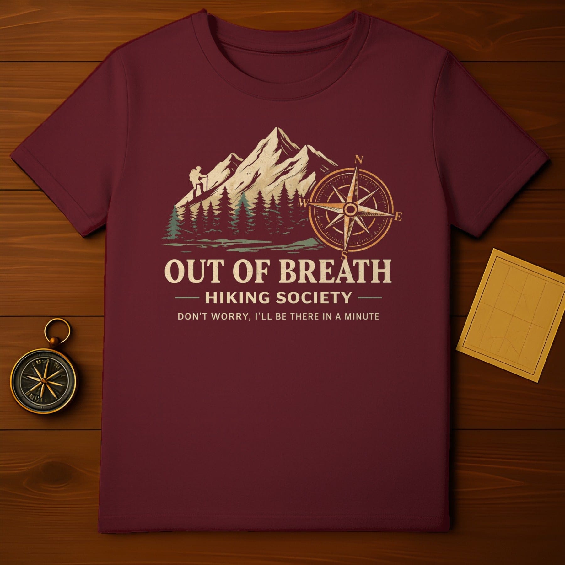 Out of Breath Hiking Society Shirt for Outdoor Enthusiasts