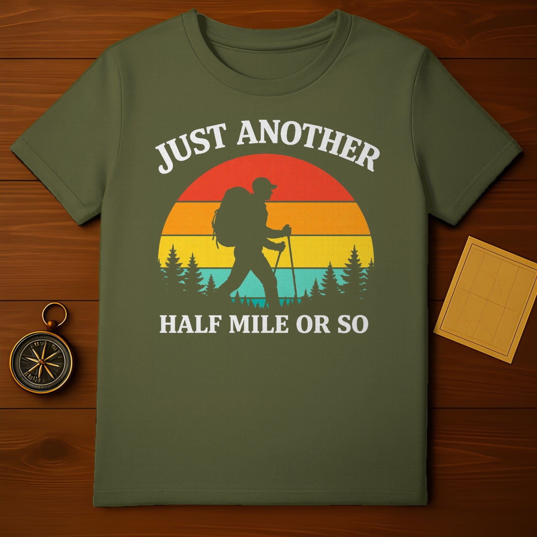 Just Another Half Mile Or So Hiking Outdoors product type
Hiking
Hiker
Outdoors
Adventure
Nature
Mountain
Trail
Explore
Retro
Vintage
Sunset
Forest
Camping
Wilderness
Wanderlust
Trekking
Backpacking
Outdoorsy
Quote Shirt
Travel Gear