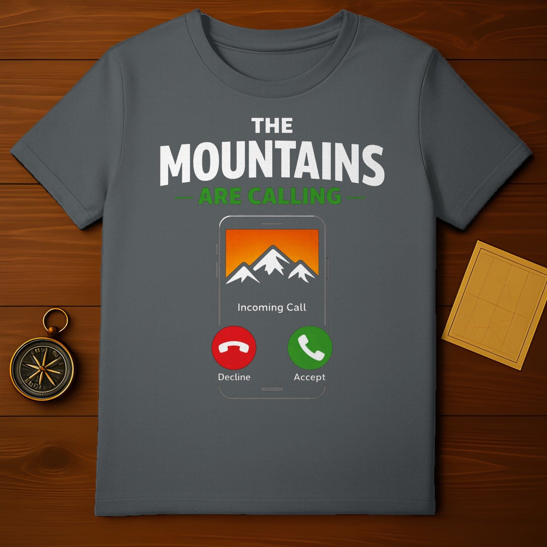 The Mountains Are Calling Incoming Call Design Shirt