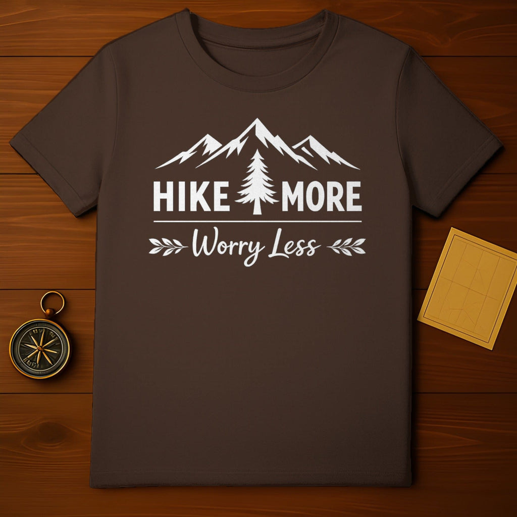 Hike More Worry Less Mountain Graphic Tee shirt