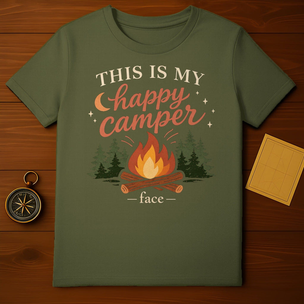 THIS IS MY happy camper - face - camping outdoor product type