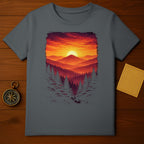 Vibrant Sunset Mountain Forest Graphic Art product type