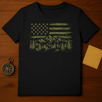 Vintage American Flag Mountain Scene T-shirt product