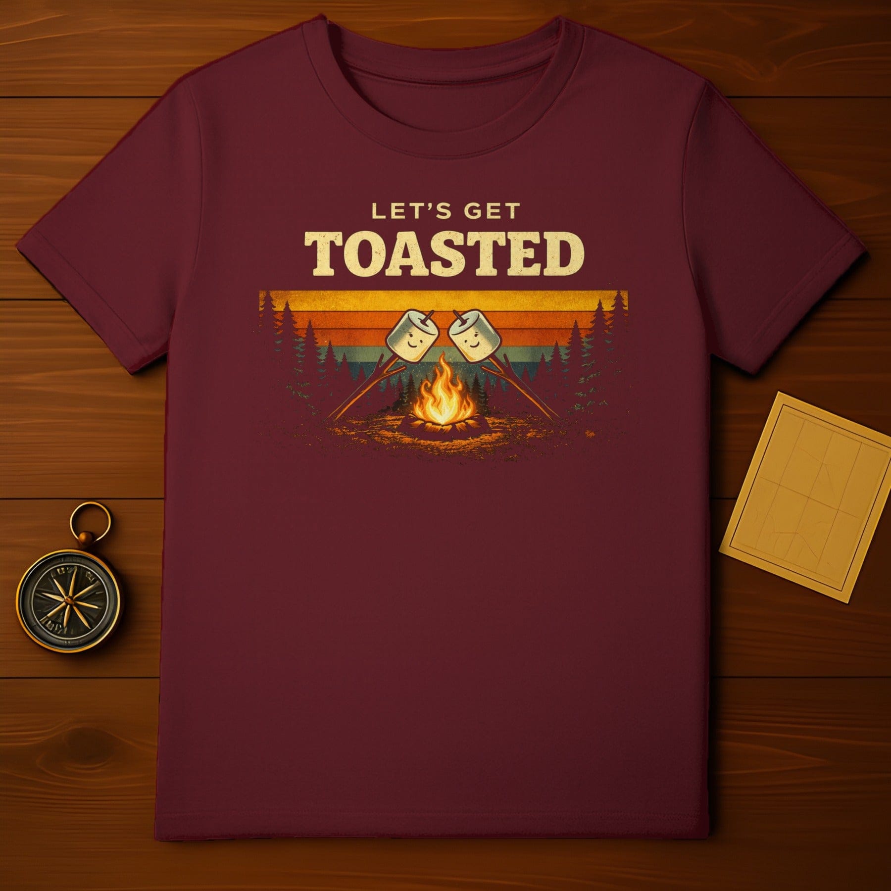 Let's Get Toasted Campfire Graphic Tee Shirt