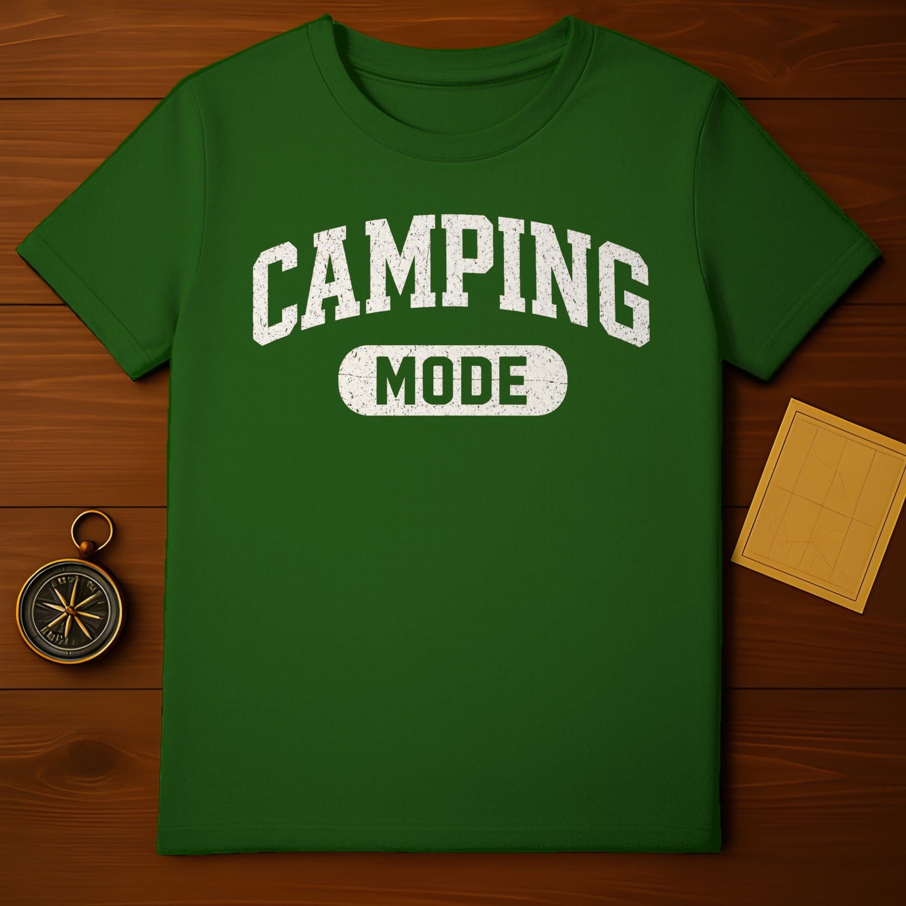 Camping Mode Text Graphic Tee Shirt Camping Product