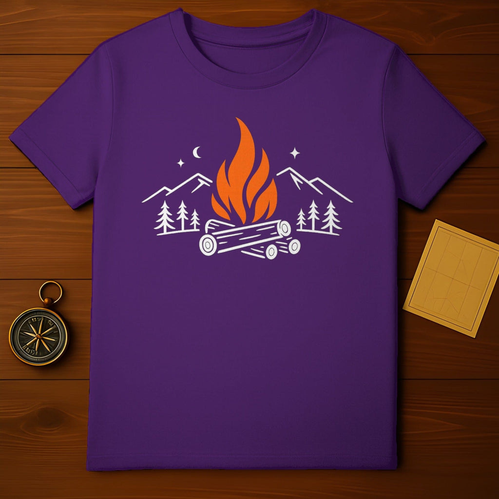 Campfire mountains night adventure moon stars product type