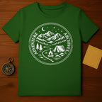 Adventure Archives Camping Mountains Forest Night Green T-shirt product type
adventure, archives, camping, mountains, forest, outdoor, nature, t-shirt, tee, green, graphic tee, campfire, tent, wilderness, hiking, explorer, stars, moon, night sky, travel