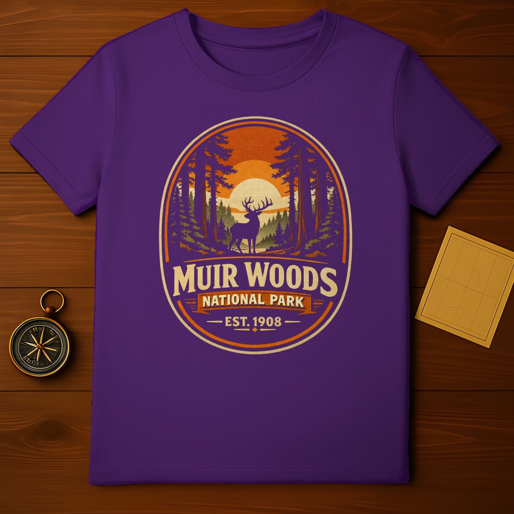 Muir Woods National Park Est 1908 Purple T-shirt