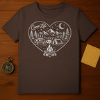 Camp Life Heart Graphic Camping T-shirt for Outdoor Lovers