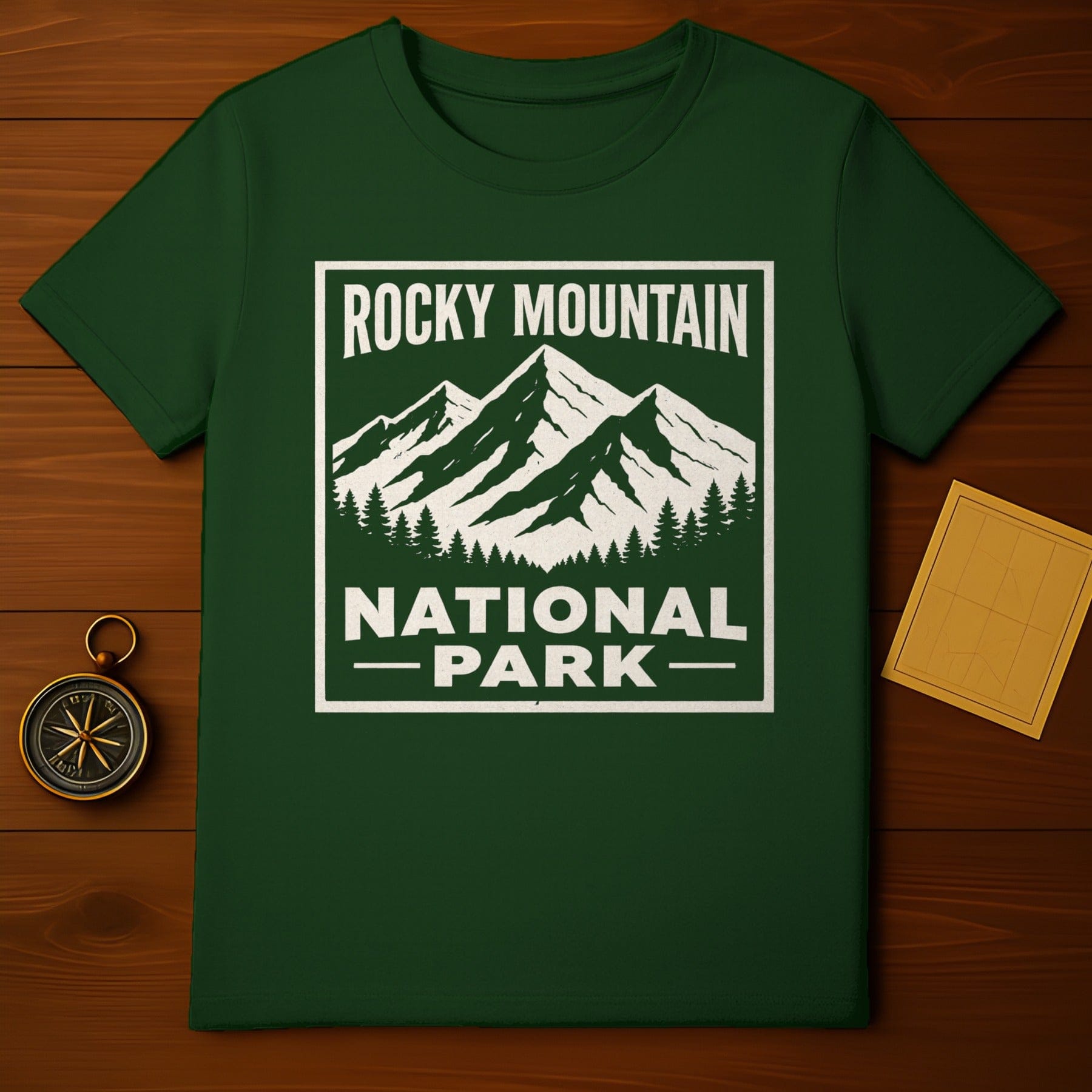 Rocky Mountain National Park Green Graphic Shirt