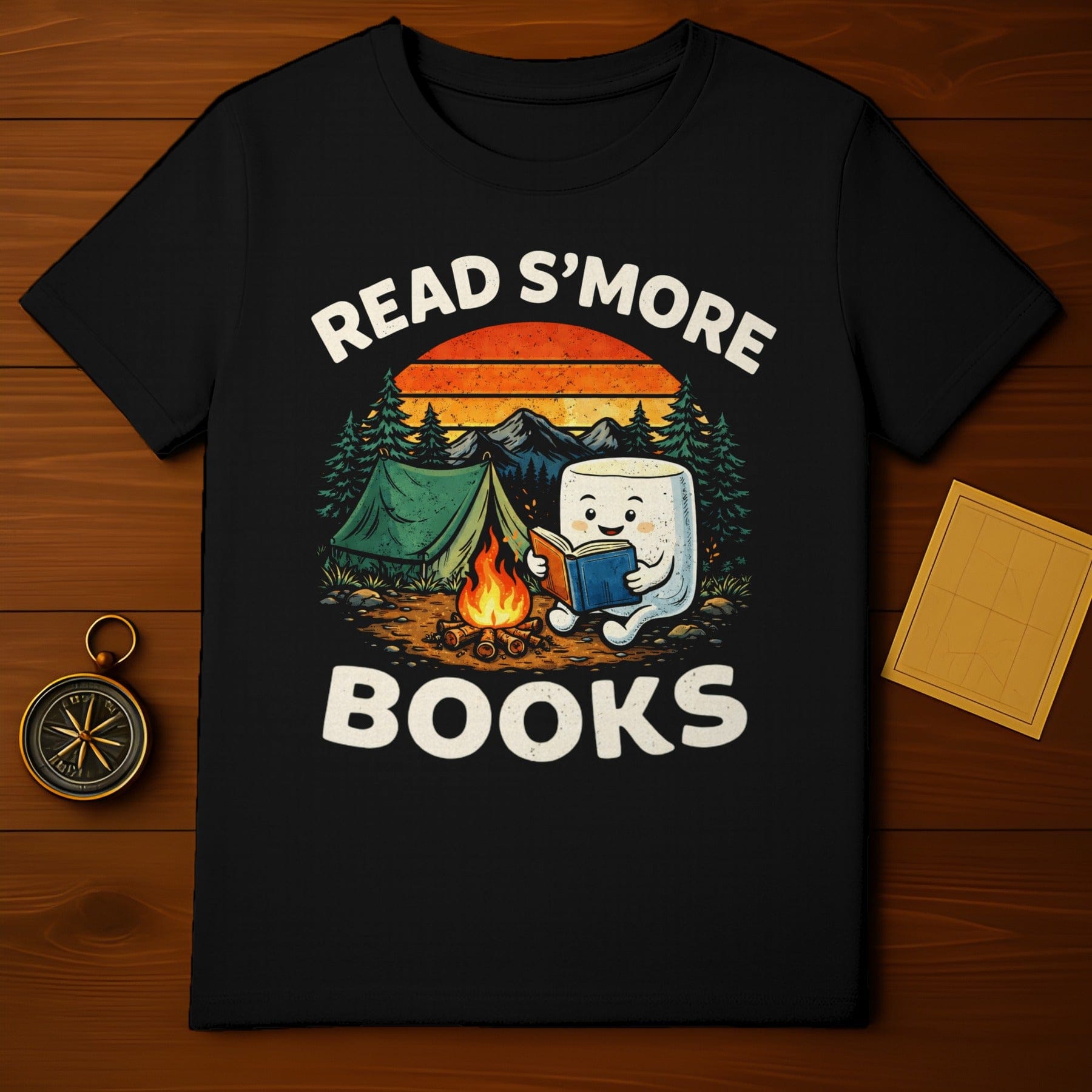 Read S'more Books Camping Theme Graphic Tee Shirt