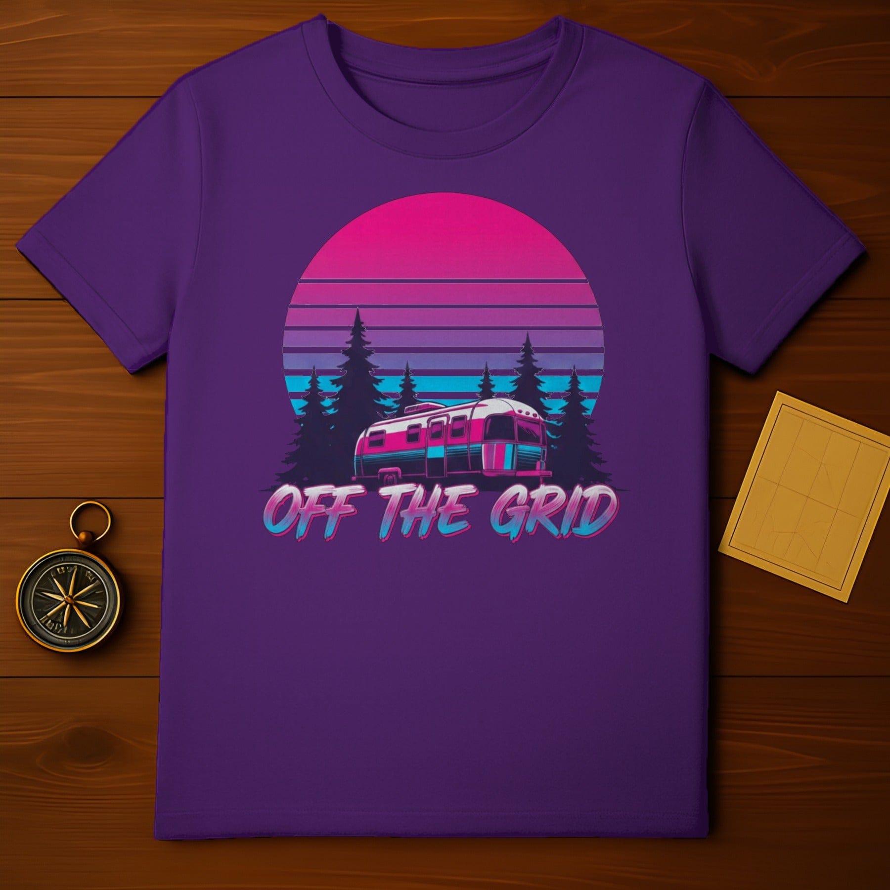 Off The Grid Retro Camper Graphic T-Shirt
