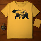Nature Bear Mountain Scene Graphic T-Shirt