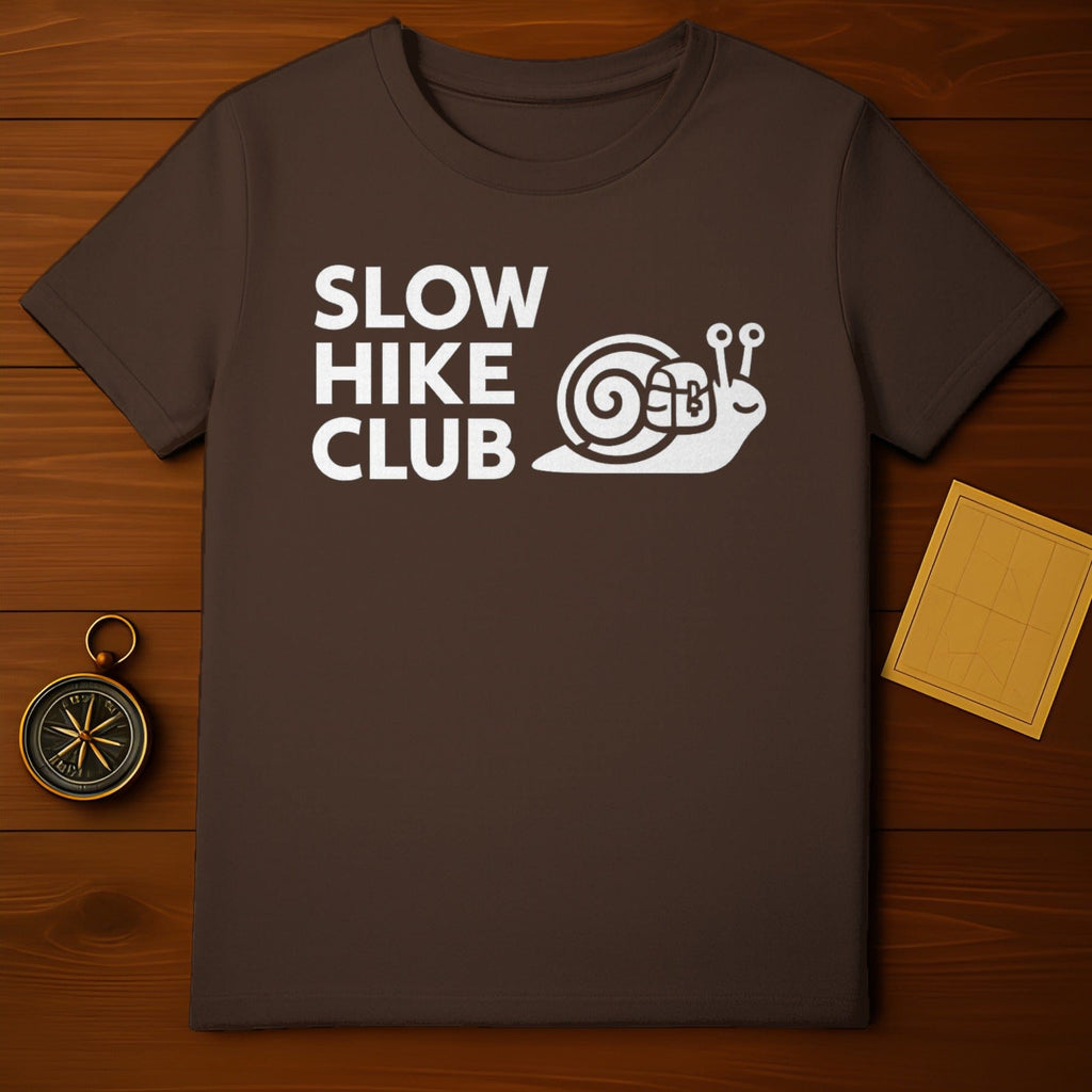 Slow Hike Club Snail Hiking T-shirt Fun Graphic Tee