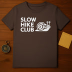 Slow Hike Club Snail Hiking T-shirt Fun Graphic Tee
