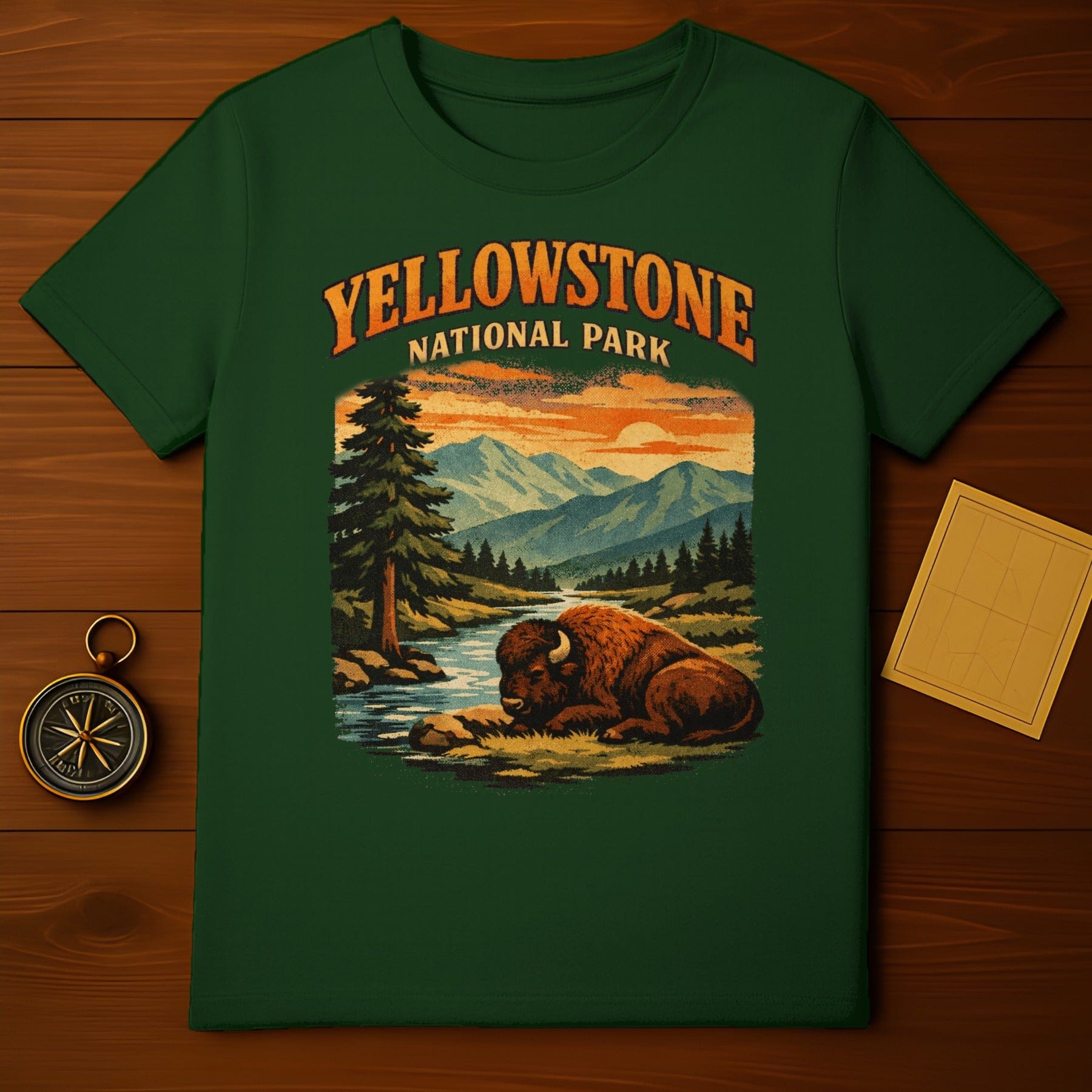 Yellowstone National Park Scenic Buffalo T-Shirt