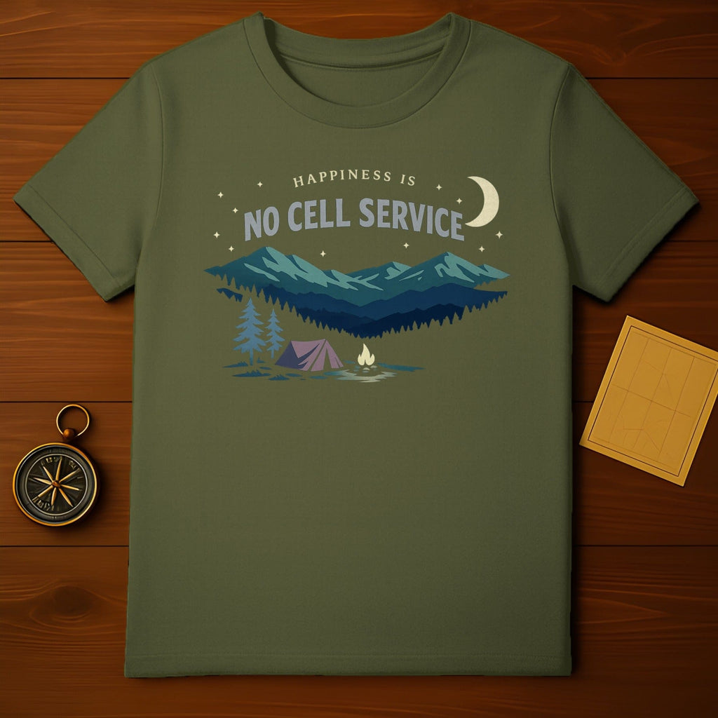 Happiness Is No Cell Service Mountains Night Campfire product type
Camping
Outdoor
Nature
Mountains
Adventure
NoCellService
DigitalDetox
Campfire
Tent
NightSky
Stars
Moon
Happiness
Wilderness
GraphicTee
Apparel
Clothing
Getaway
Explore
Retreat