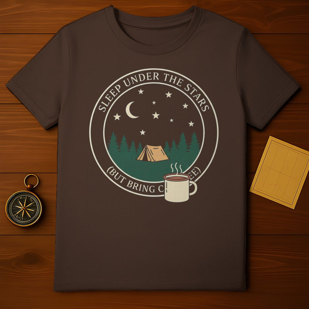 Sleep Under the Stars But Bring Coffee T-shirt