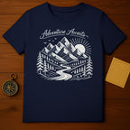 Adventure Awaits Mountain and River Scene Shirt