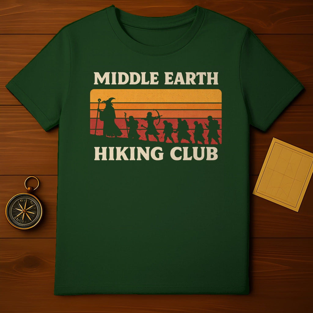 Middle Earth Hiking Club Vintage Sunset Graphic T-Shirt