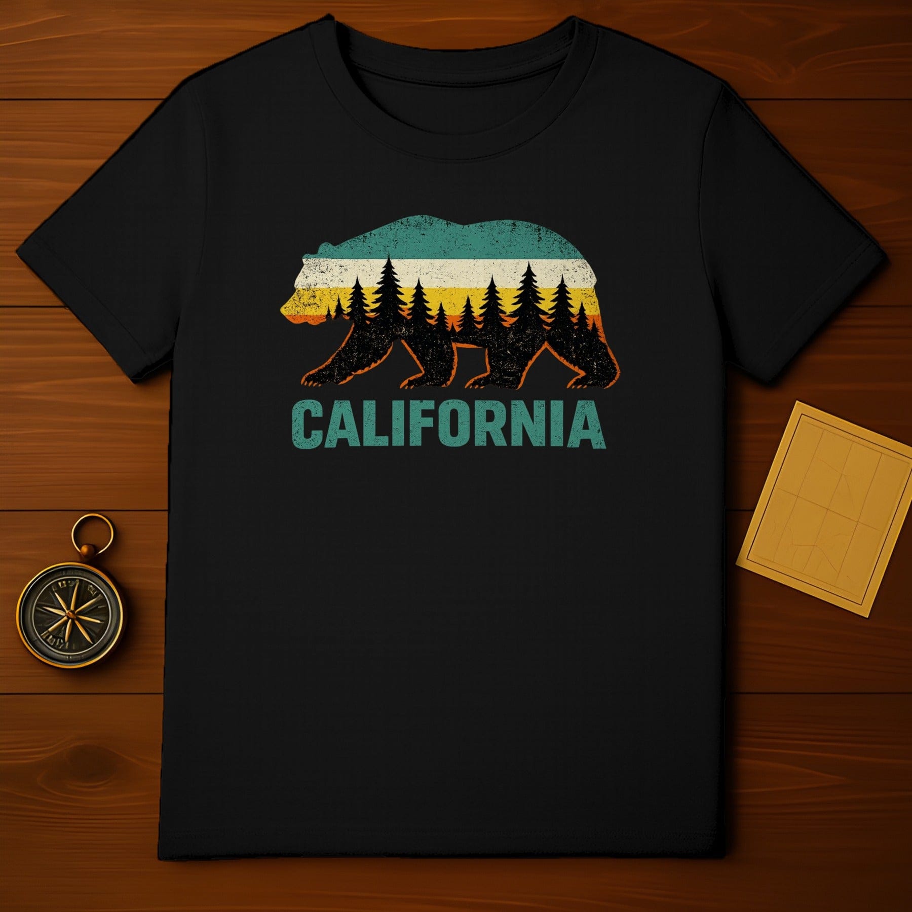 Vintage California Bear Forest Graphic T-shirt