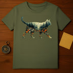 Cat Silhouette Forest Nature Graphic T-Shirt